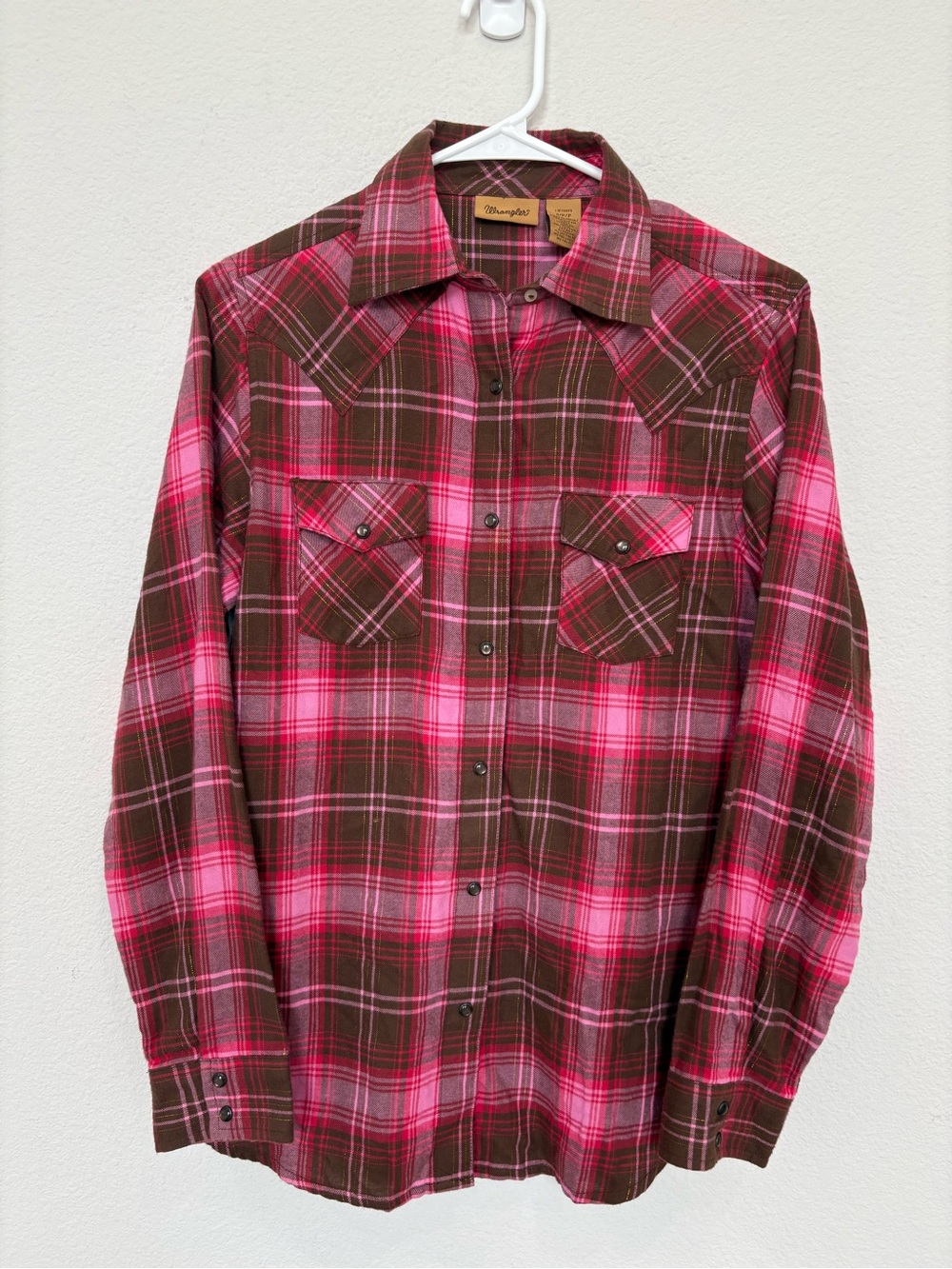 NWOT Wrangler Plaid Pearl Snap Long Sleeve Shirt Small Western Rodeo‎ Cowgirl